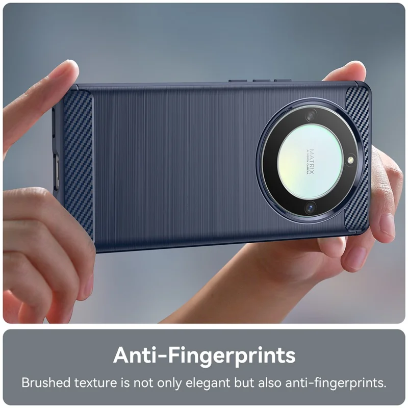 For Honor X9a 5G / X40 5G / Magic5 Lite 5G Carbon Fiber Texture Phone TPU Case Brushed Phone Cover - Blue