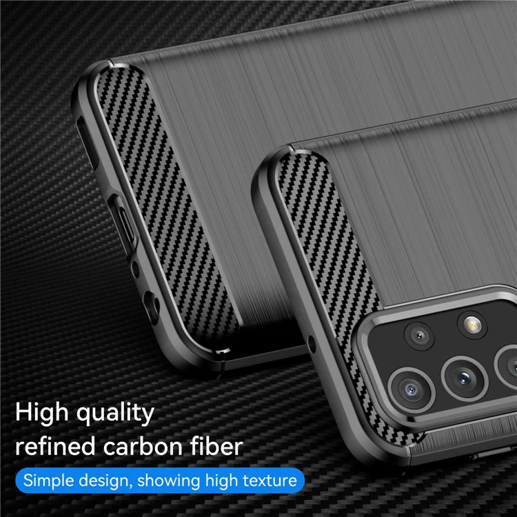 Phone Case for Samsung Galaxy A23 4G / 5G (Global Version) , Carbon Fiber Texture Brushed TPU Cover - Black