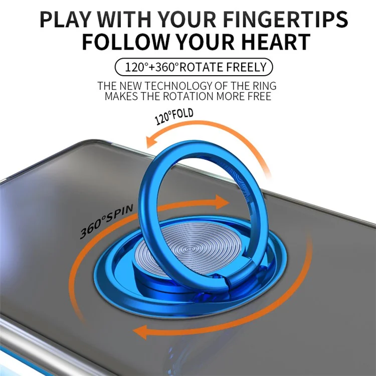 Pour Google Pixel 7a Ring Kickstand Electroplating TPU Phone Case Anti-drop Back Cover - Rose Gold