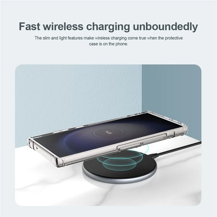 NILLKIN Nature Pro Series for Samsung Galaxy S23 Ultra Magnetic Clear Phone Case PC+TPU Mobile Phone Cover