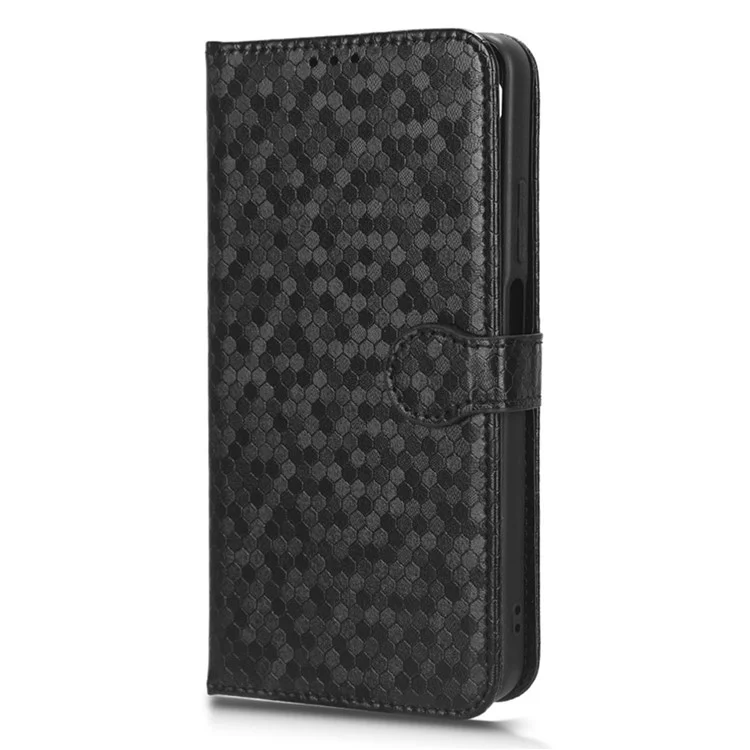 Para Realme C55 4G Dot Pattern Imprinted Phone Stand Case PU Leather Wallet Phone Cover - Negro