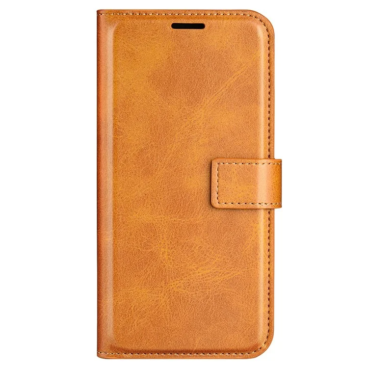 Leather Cell Phone Case For Sony Xperia 10 V , Wallet Square Magnetic Clasp Calf Texture Stand Phone Cover - Yellow