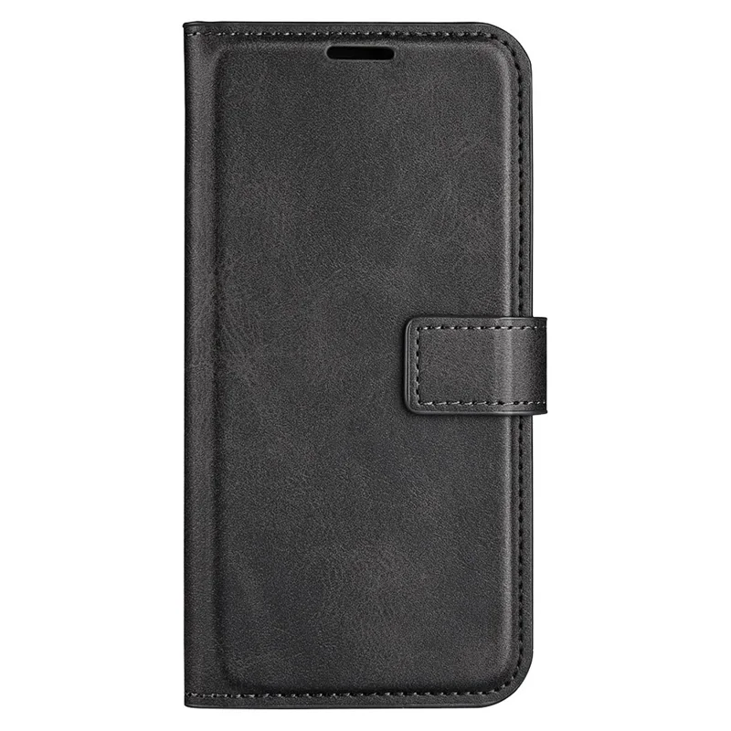 Leather Cell Phone Case For Sony Xperia 10 V , Wallet Square Magnetic Clasp Calf Texture Stand Phone Cover - Black