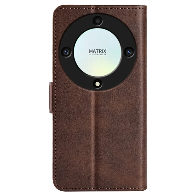 Per Honor X9a 5G Custodia per telefono cellulare Stand Portafoglio Texture in pelle di vitello PU - Marrone 
