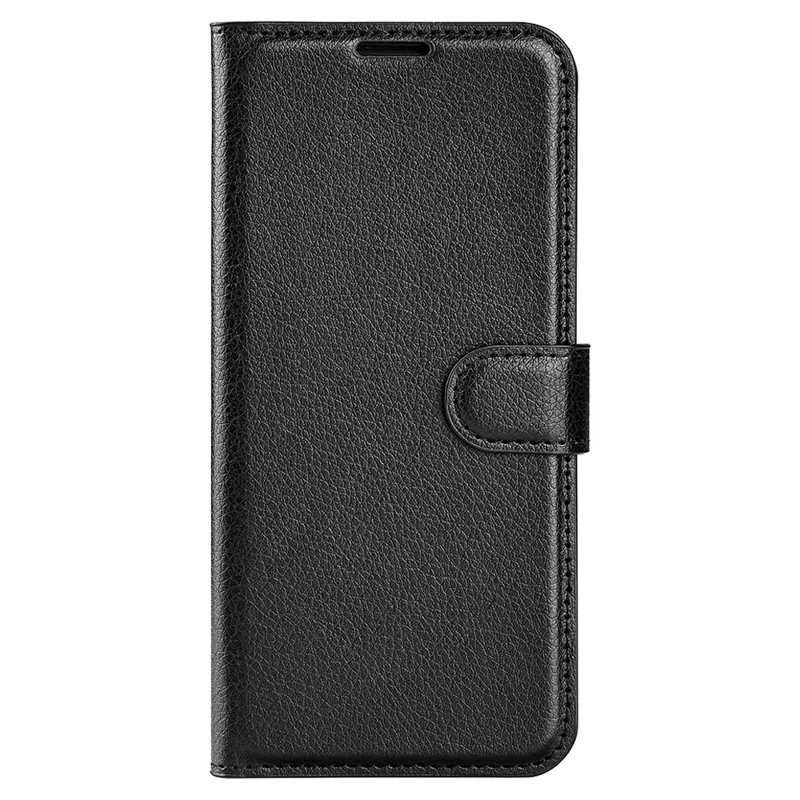 For Honor X9a 5G Leather Phone Case Stand Wallet Litchi Texture Full Protection Phone Cover - Black