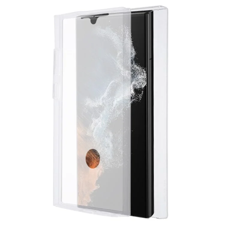 Für Samsung Galaxy S23 Ultra TPU + Acryl-Klar-Hülle mit vollständigem Körperschutz Handyhülle mit PET-Bildschirmschutzfolie
