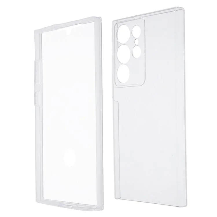 Für Samsung Galaxy S23 Ultra TPU + Acryl-Klar-Hülle mit vollständigem Körperschutz Handyhülle mit PET-Bildschirmschutzfolie