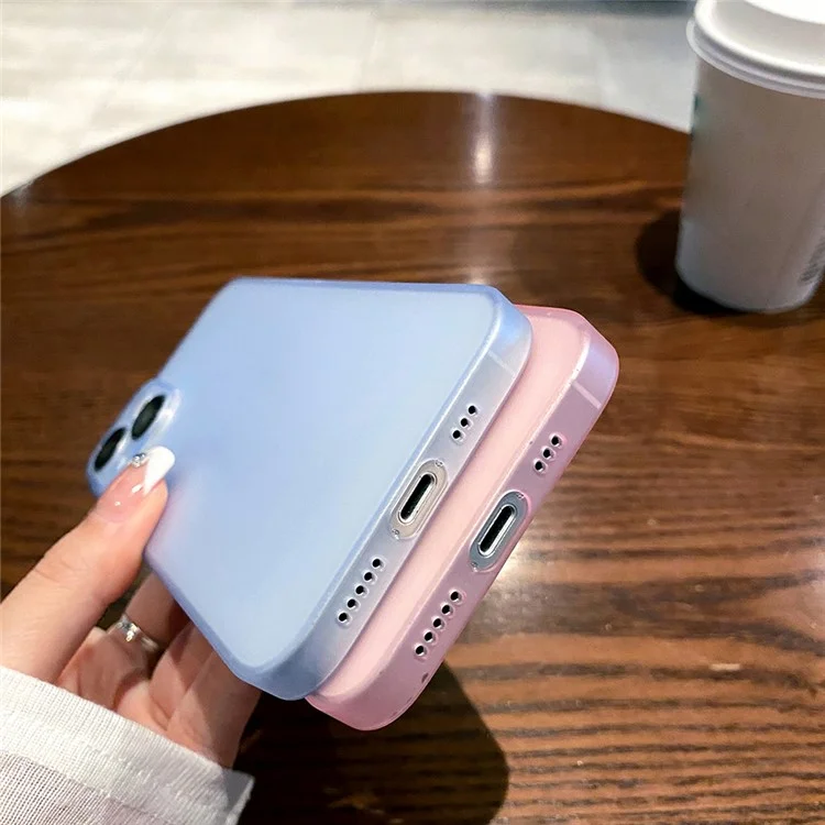 For iPhone 13 6.1 inch Thin Matte TPU Phone Case Precise Cutout Camera Protection Back Cover - Blue