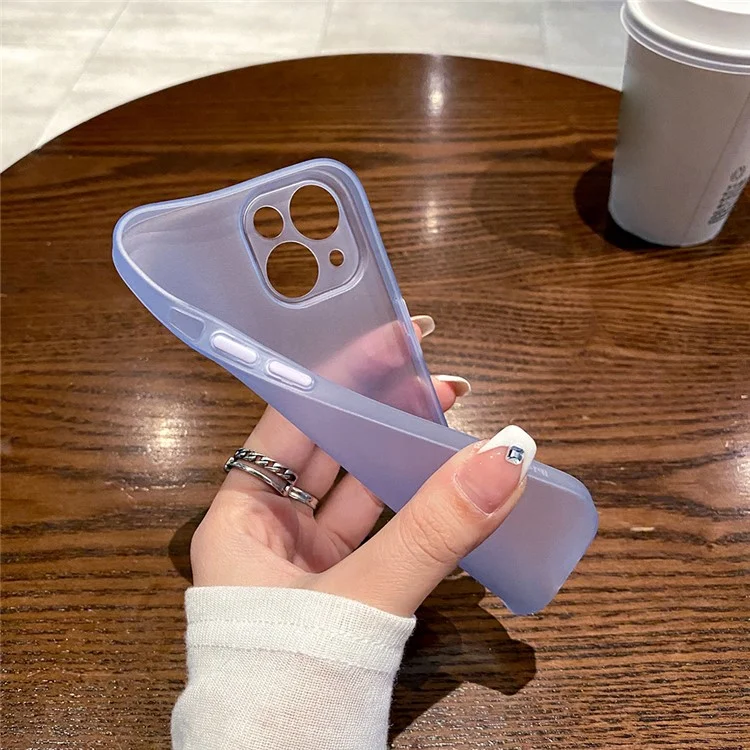 For iPhone 13 6.1 inch Thin Matte TPU Phone Case Precise Cutout Camera Protection Back Cover - Blue