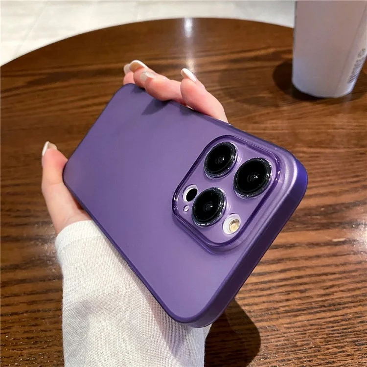 Caixa de Telefone Fino Para Iphone 13 Pro 6,1 Polegadas à Prova de Choques de Choques Precisos de Corte Fosco Tpu Estojo - Roxo Escuro