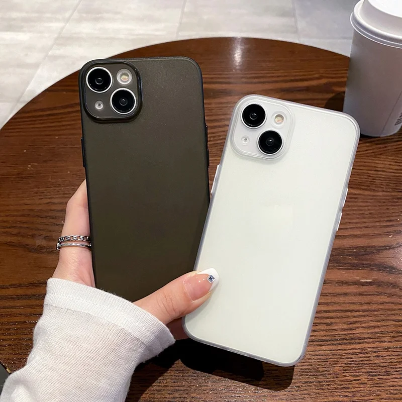 For iPhone 14 Ultra-Thin Matte Finish Phone Case Precise Cutout TPU Phone Cover - Transparent