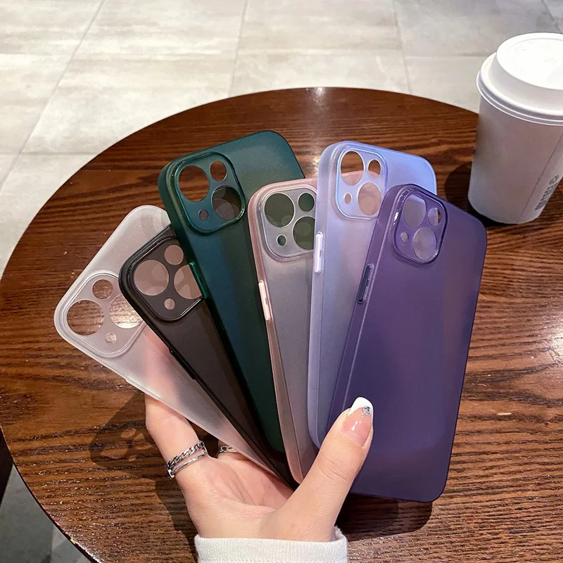 For iPhone 14 Ultra-Thin Matte Finish Phone Case Precise Cutout TPU Phone Cover - Transparent