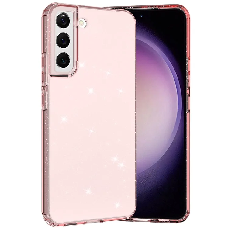Für Samsung Galaxy S23 Glitter Powder Phone Cover Clear Thickened TPU Phone Case - Transparent Pink