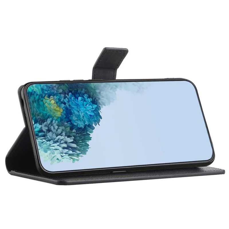 For Xiaomi Redmi Note 12 4G Phone Cover Litchi Texture Phone Wallet Book Stand Phone Case - Black