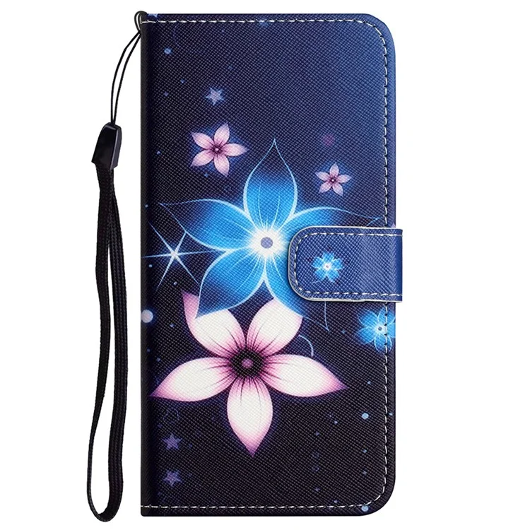For Xiaomi Redmi Note 12 4G PU Leather Wallet Phone Case 3D Pattern Printing Phone Stand Cover - Blue Flower