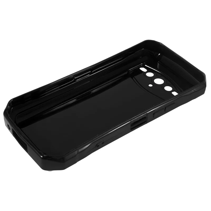 غطاء هاتف مرن من مادة TPU لهاتف Doogee V30، حماية للكاميرا، مقاوم للخدوش - أسود