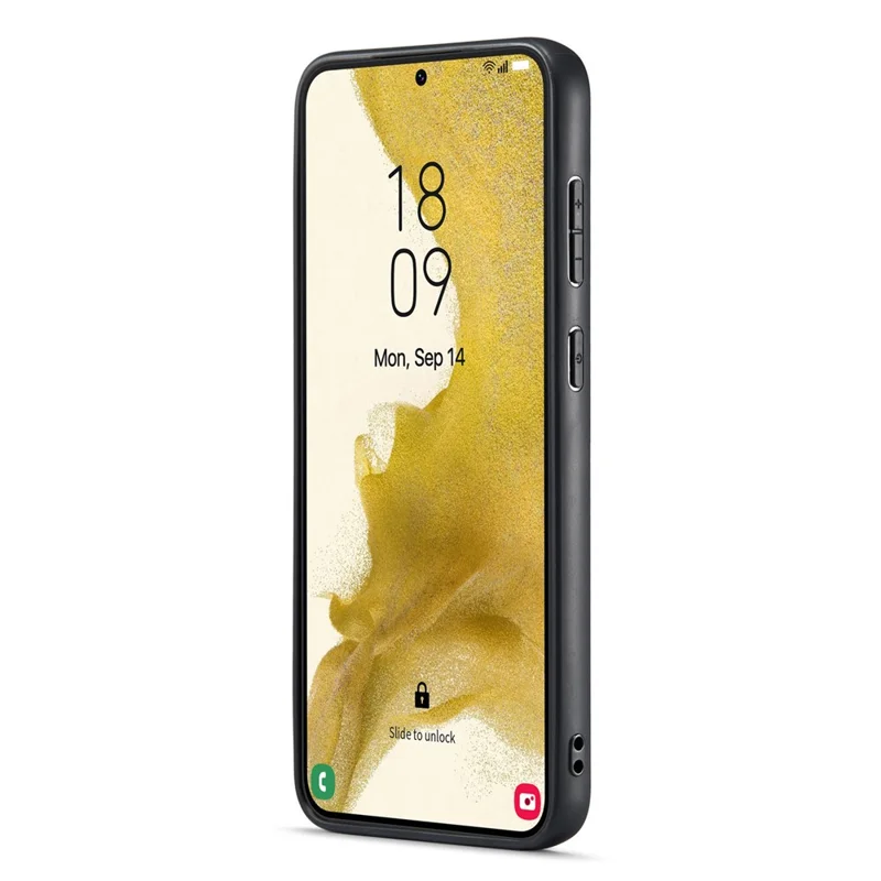 FIERRE SHANN For Samsung Galaxy S23+ Phone Case Hardware Decor Leather Coated TPU Phone Cover - Striped Litchi Pattern