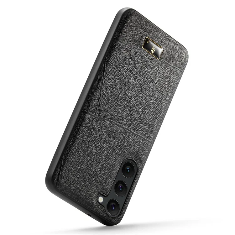 FIERRE SHANN Pour Samsung Galaxy S23 Étui pour téléphone portable Décoration matérielle Cuir PU+TPU - Motif rayé Litchi