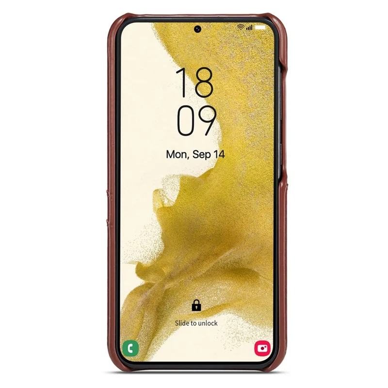 FIERRE SHANN For Samsung Galaxy S23 Phone Protective Cover Card Slots Oil Wax PU Leather+PC Phone Case - Brown