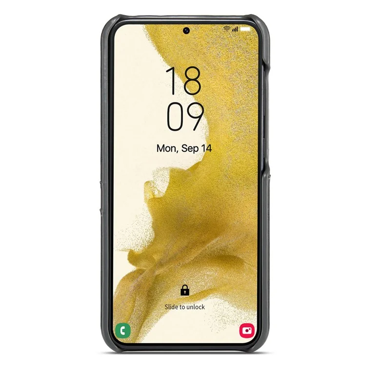 FIERRE SHANN Für Samsung Galaxy S23+ Ölwachs PU-Leder+PC Handyhülle Schutzhülle mit Kartenfächern - Grau