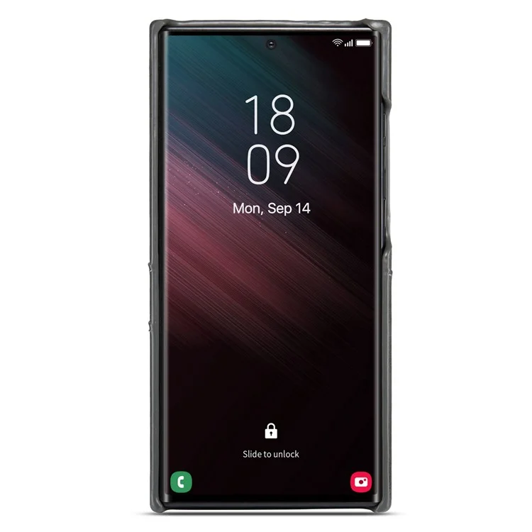 FIERRE SHANN Für Samsung Galaxy S23 Ultra Handyhülle Ölwachs-Kartenfach Lederbeschichteter PC-Schutz - Grau