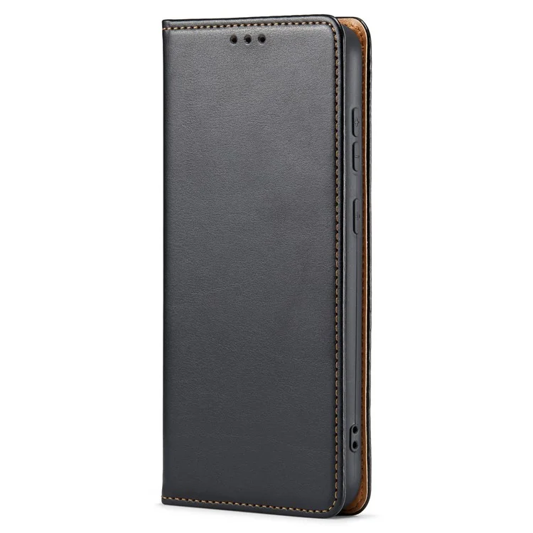 FIERRE SHANN para Samsung Galaxy S23+ Stand Wallet Phone Case PU Leather Smartphone Cover - Preto