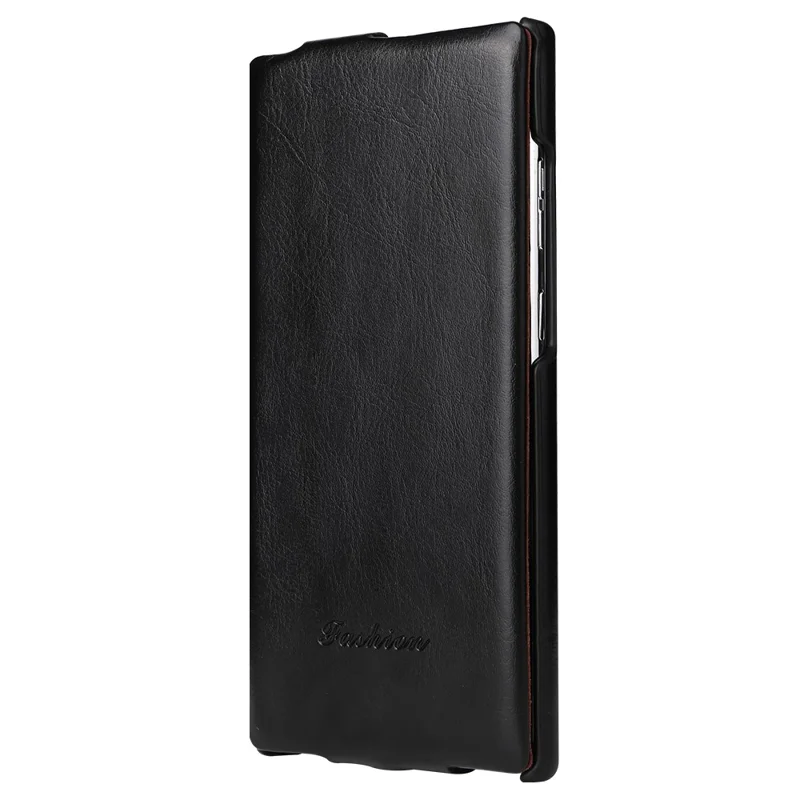 Vertical Flip Cover for Samsung Galaxy S23 Ultra , PC+PU Leather Crazy Horse Texture Phone Shell Case - Black
