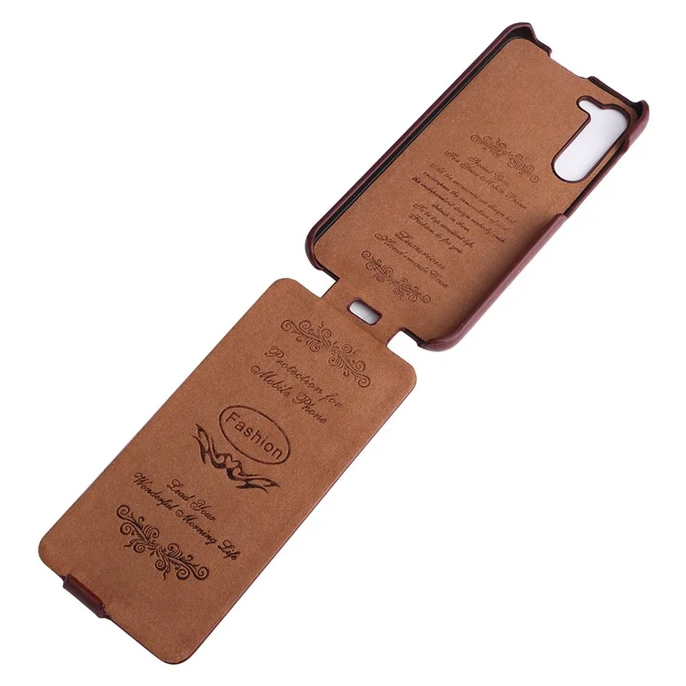 Für Samsung Galaxy S23 Vertikale Flip-Hülle aus PU-Leder mit Crazy-Horse-Textur - Braun
