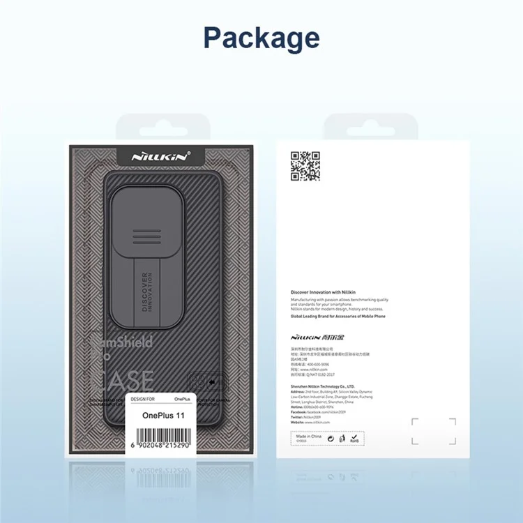 NILLKIN CamShield Pro pour OnePlus 11 5G Étui de téléphone en PC+TPU avec cache de caméra coulissant - Bleu