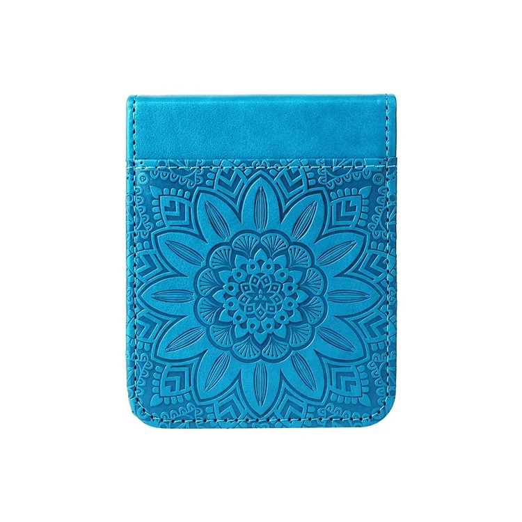 For Samsung Galaxy Z Flip4 5G Folding Phone Leather Case Sunflower Imprinted Phone Cover with Card Holder - Blue