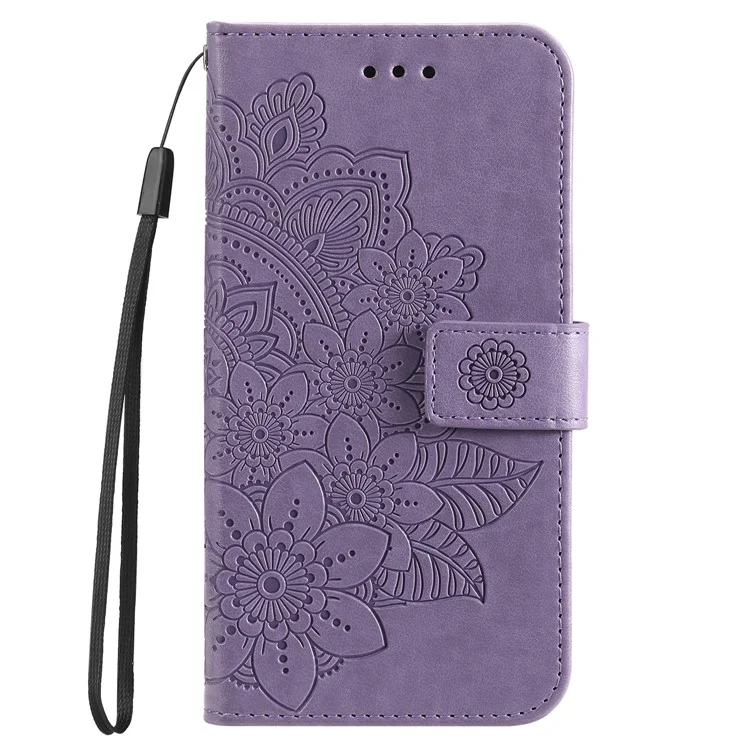 For vivo V25 5G / V25e 4G Case Floral Pattern PU Leather Wallet Stand Phone Cover - Purple