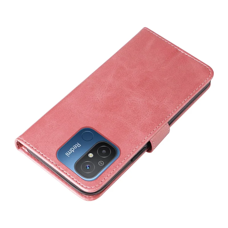 Для Xiaomi Redmi 12C 4G / 11A 4G Кожаный чехол для телефона с застежкой-молнией, чехол-бумажник с подставкой - Розовый