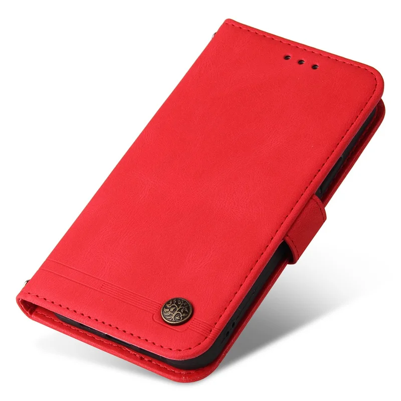 For vivo V25e 4G / V25 5G Leather Wallet Cases Skin Touch Phone Cover Stand with Strap - Red