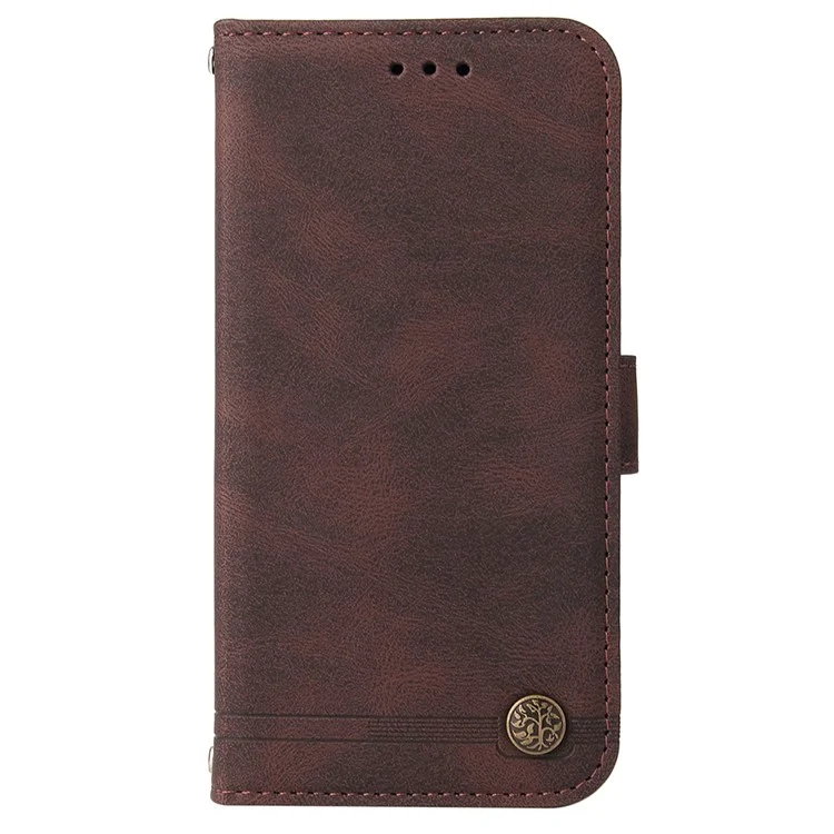 For vivo V25e 4G / V25 5G Leather Wallet Cases Skin Touch Phone Cover Stand with Strap - Brown