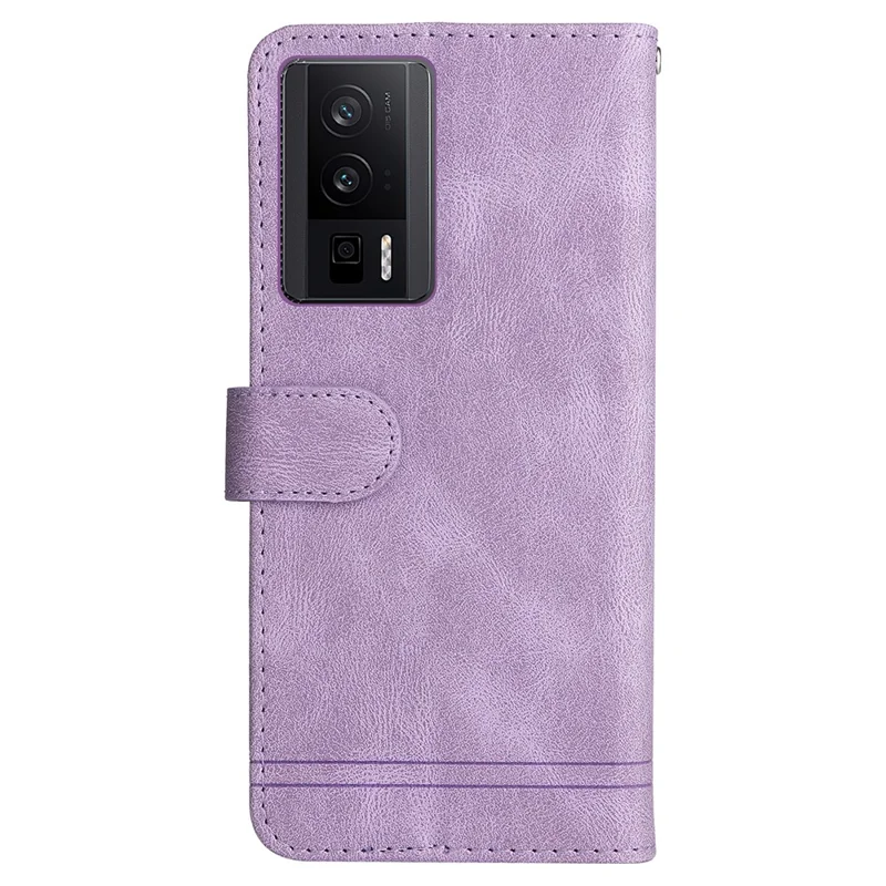 For Xiaomi Poco F5 Pro 5G / Redmi K60 Pro 5G / Redmi K60 5G Leather Wallet Cases Skin Touch Phone Cover Stand with Strap - Purple