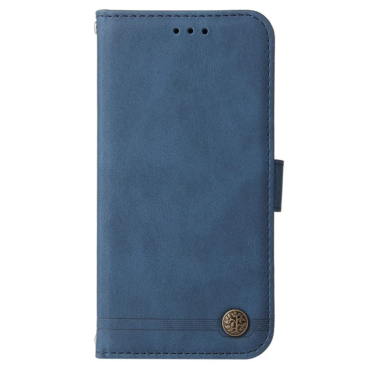 For vivo Y02 4G Leather Wallet Cases Skin Touch Phone Cover Stand with Strap - Blue