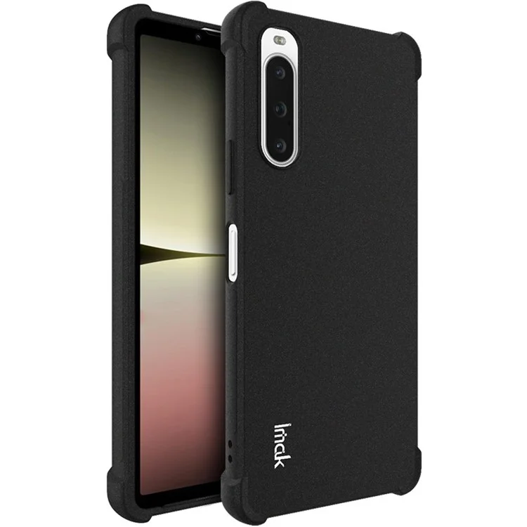 IMAK For Sony Xperia 10 V Matte Texture Four Corners Airbag Anti-Drop Phone Case TPU Cell Phone Shell - Black