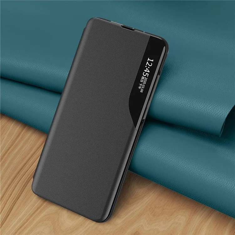 For Honor X9a 5G / Magic5 Lite 5G Capa Flip de Couro PU com Janela Lateral - Preta