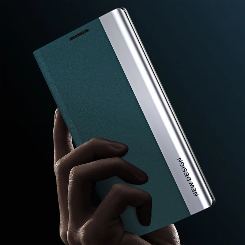 For Xiaomi Redmi 12C 4G PU Leather Flip Stand Phone Cover Electroplating Shockproof Case - Black