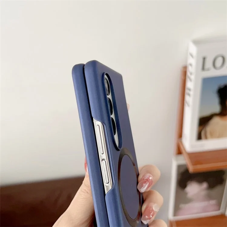 Funda para el teléfono Samsung Galaxy Z Fold4 5G, carcasa rígida de PC con tacto suave, compatible con MagSafe - Negro