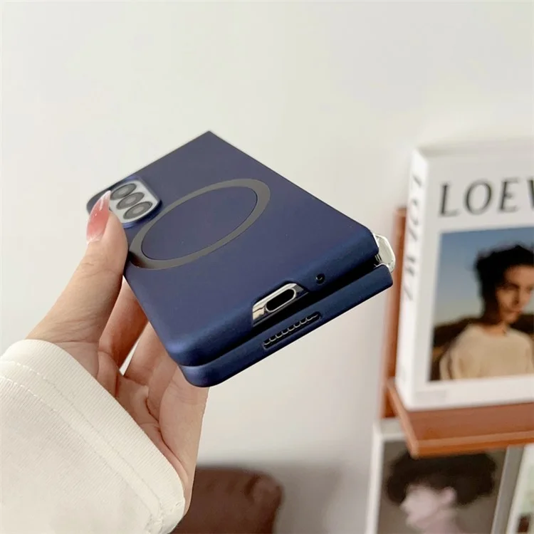 Funda para el teléfono Samsung Galaxy Z Fold4 5G, carcasa rígida de PC con tacto suave, compatible con MagSafe - Negro
