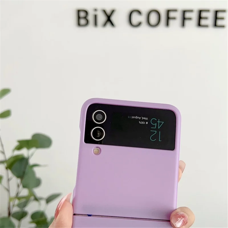 Для Samsung Galaxy Z Flip4 5G Совместимый с MagSafe чехол для телефона с кожаным покрытием - жесткий ПК чехол - розовый