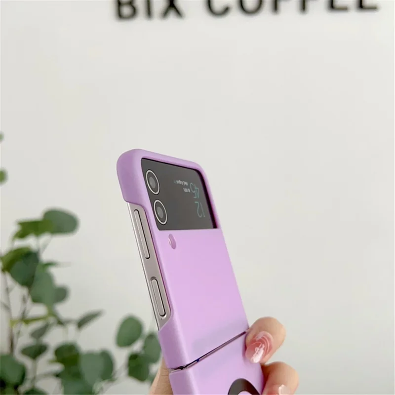 Для Samsung Galaxy Z Flip4 5G Совместимый с MagSafe чехол для телефона с кожаным покрытием - жесткий ПК чехол - розовый