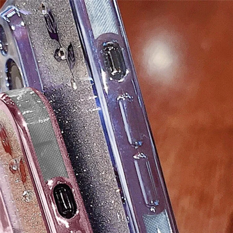 KADEM Para Samsung Galaxy A52 4G / A52s 5G / A52 5G Decoração de Strass Gradiente Pó Brilhante Capa TPU Floral - Azul
