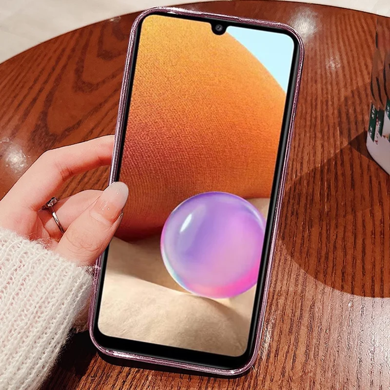 KADEM For Samsung Galaxy A23 5G (Global Version) / A23 4G Rhinestone Decor Phone Case Gradient Glitter Flower Pattern Phone TPU Cover - Blue