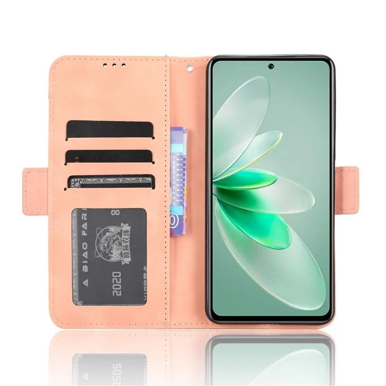 For vivo V27e 4G / S16e 5G PU Leather Wallet Case Multiple Card Slots Stand Phone Cover - Pink
