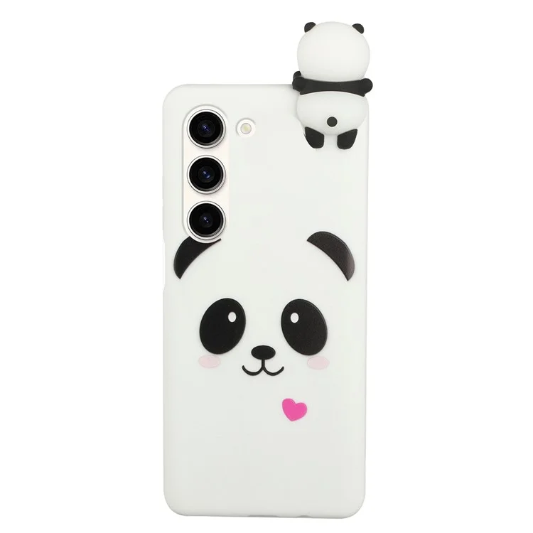 For Samsung Galaxy S23+ Cartoon Phone Case 3D Animal Figure TPU+Silicone Anti-drop Cover - White Panda