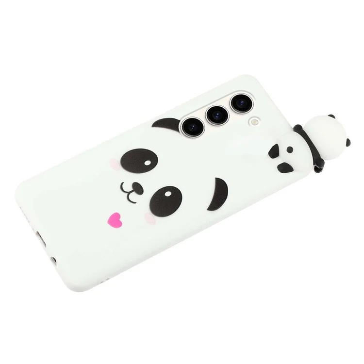 For Samsung Galaxy S23+ Cartoon Phone Case 3D Animal Figure TPU+Silicone Anti-drop Cover - White Panda