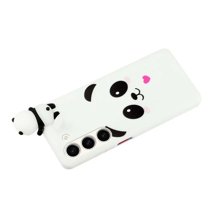 For Samsung Galaxy S23+ Cartoon Phone Case 3D Animal Figure TPU+Silicone Anti-drop Cover - White Panda