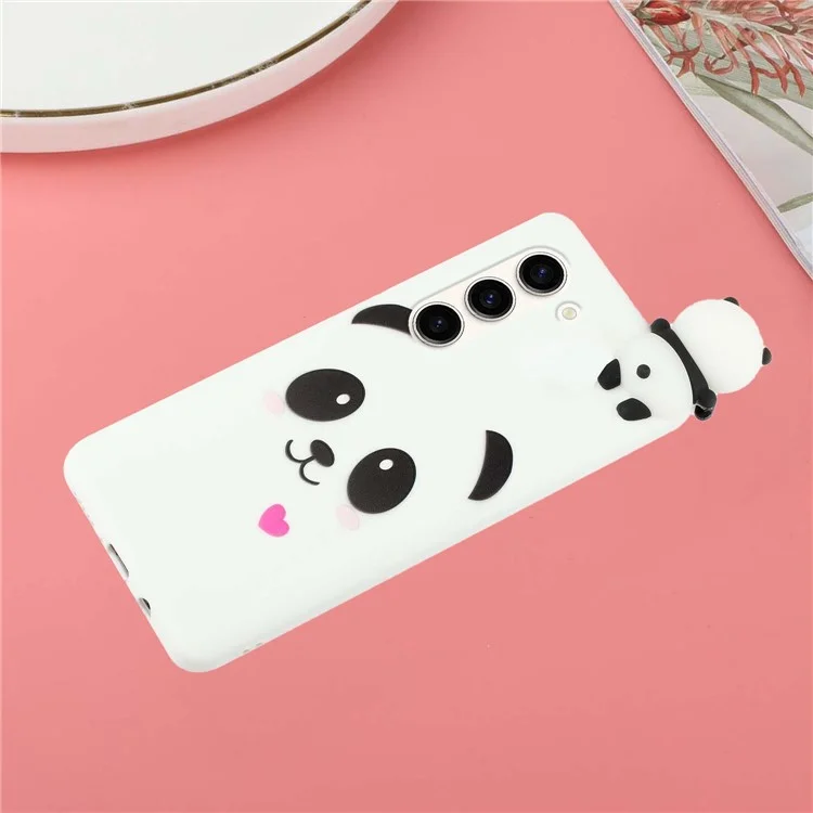 For Samsung Galaxy S23+ Cartoon Phone Case 3D Animal Figure TPU+Silicone Anti-drop Cover - White Panda